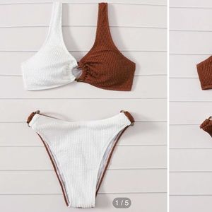 Shein Two Tone Textured Bikini Swimsuit